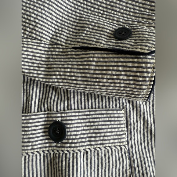 Banana Republic Seersucker Blazer Sz 6 Blue White Stripe Preppy  Jacket NWT - Picture 7 of 11
